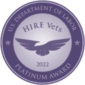 U.S. Department of Labor HIRE Vets Medallion Program, 2022 Platinum Award